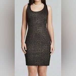 Michael Kors olive green leopard dress